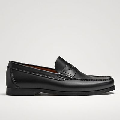 Black Nappa Leather Loafers from Massimo Dutti