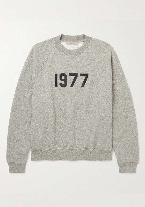 Logo-Flocked Cotton-Blend Jersey Sweatshirt from Fear Of God Essentials