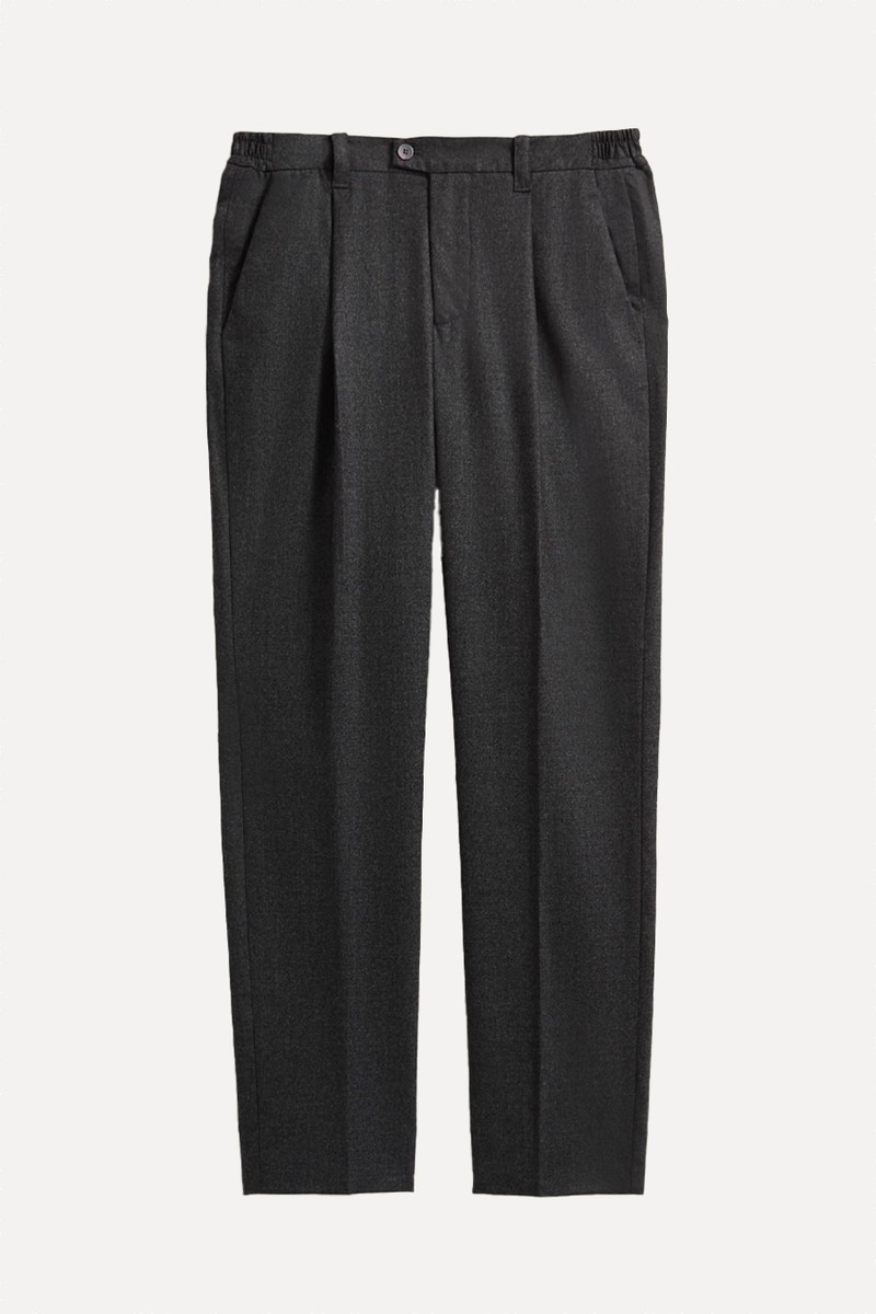 Flannel Single Pleat Elasticated Trousers from Thom Sweeney
