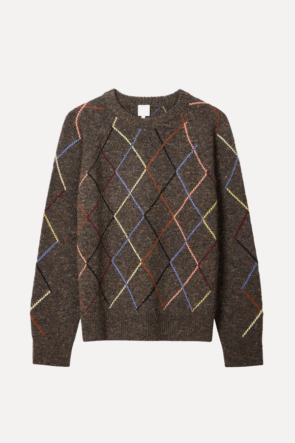 Flecked Wool-Blend Argyle Sweater from Paul Smith