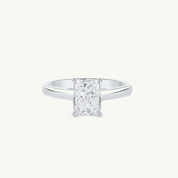 DB Classic Simple Shank Radiant Square Cut Diamond Ring