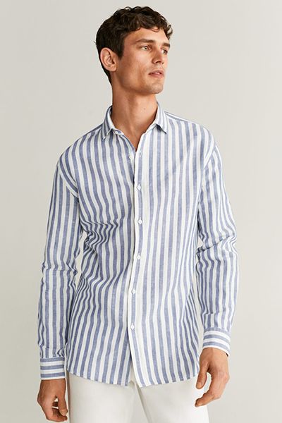 Regular Fit Striped Linen Shirt