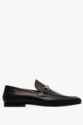 Black Jordaan Leather Loafers from Gucci
