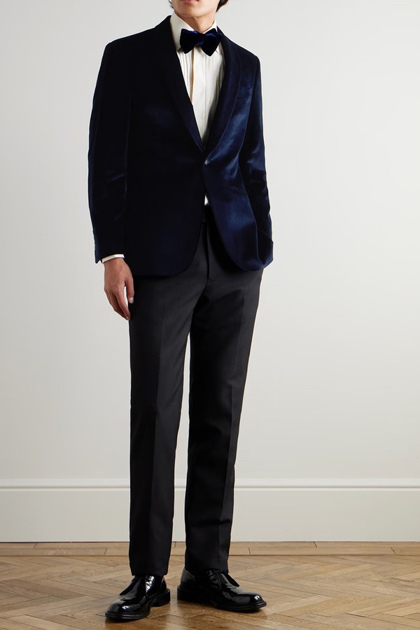 Hyde Slim-Fit Cotton-Velvet Tuxedo Jacket from RICHARD JAMES