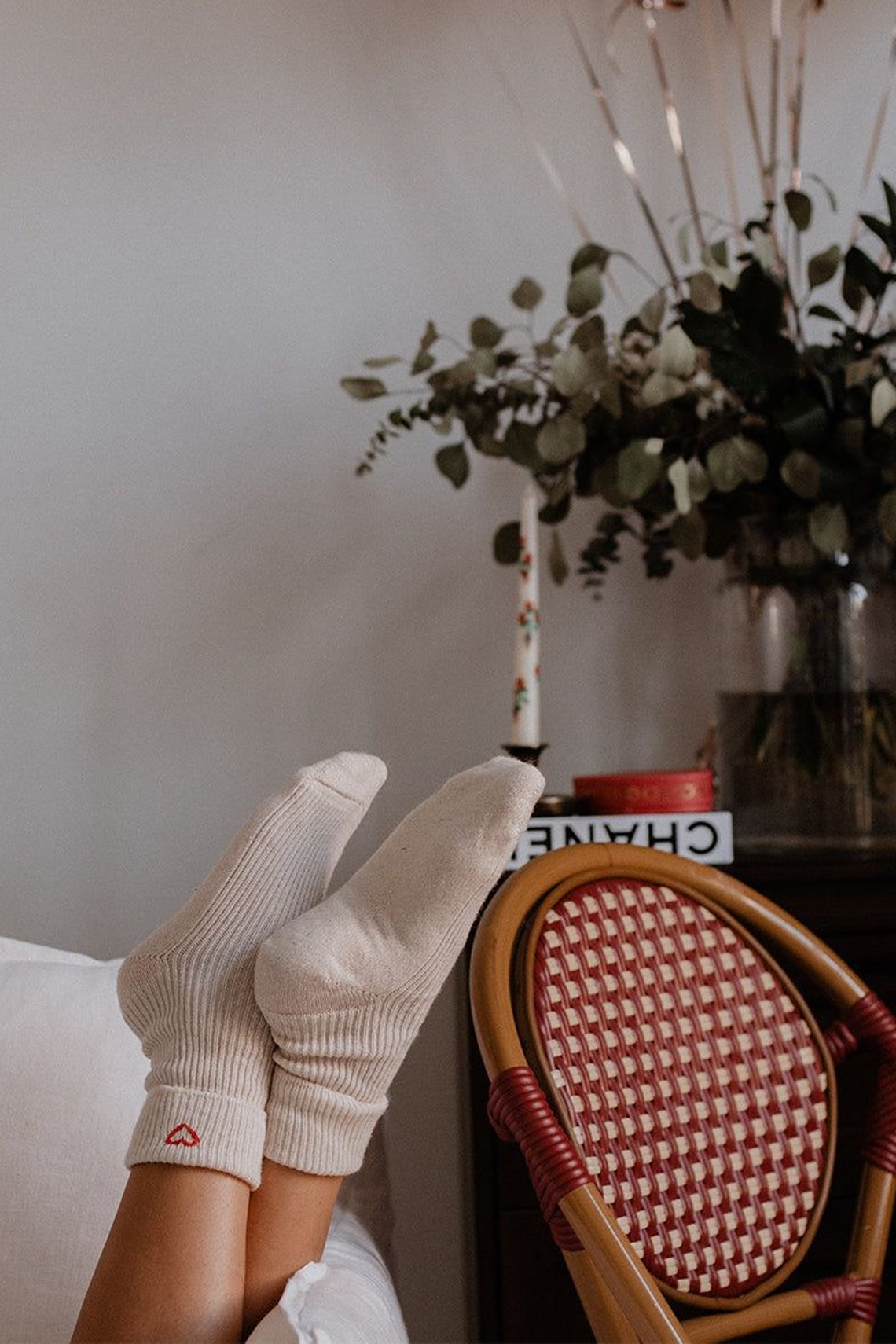 Hand-Embroidered Cashmere Socks from Rosie Sugden