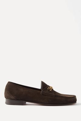 Chain-Embellished Suede Loafers from Tom Ford