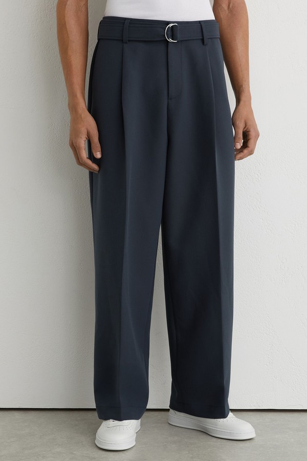 Atwell Monogram Relaxed-Fit Belted Trousers from Reiss