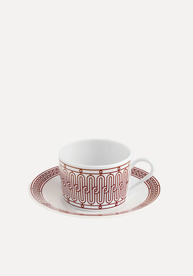 H Deco Rouge Tea Cup & Saucer from Hérmes