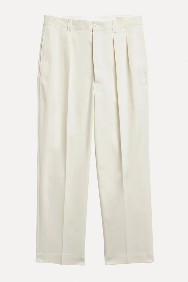 Regular Fit Tailored Linen-Blend Trousers from H&M