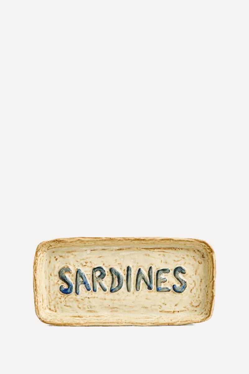 Ceramic Serving Dish With Sardines Detail 