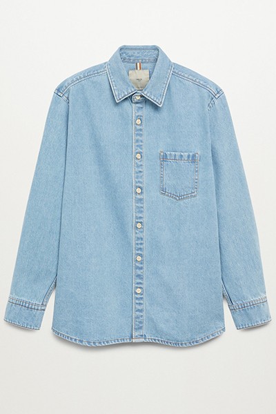 Regular-Fit Denim Shirt With Pocket from Mango