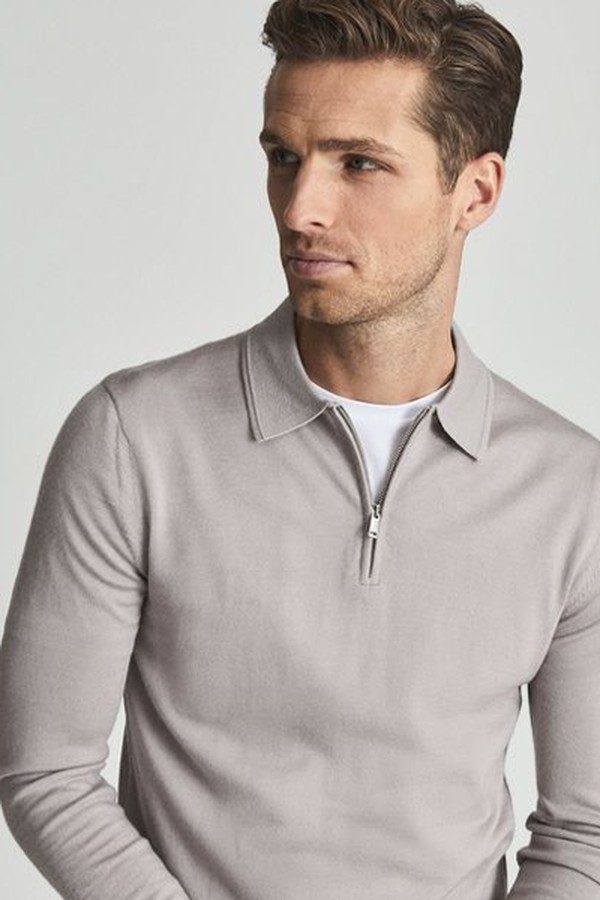Zip-Up Wool Jumper from Reiss