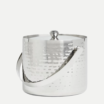 Hammered Stainless Steel Ice Bucket & Lid from John Lewis