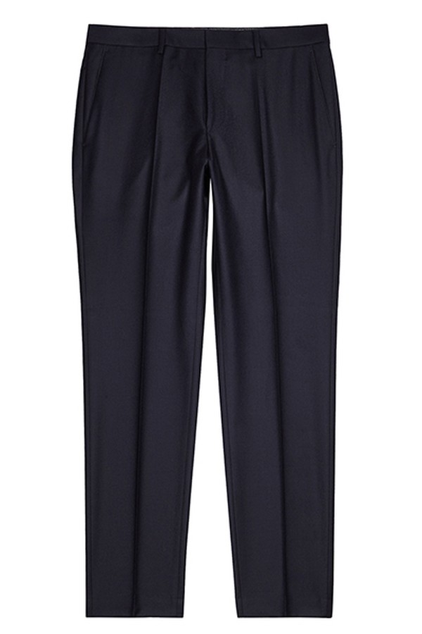 Giro Navy Wool Trousers from Boss