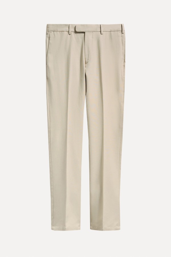 Cotton Easy Fit Flat Front Chinos from Thom Sweeney