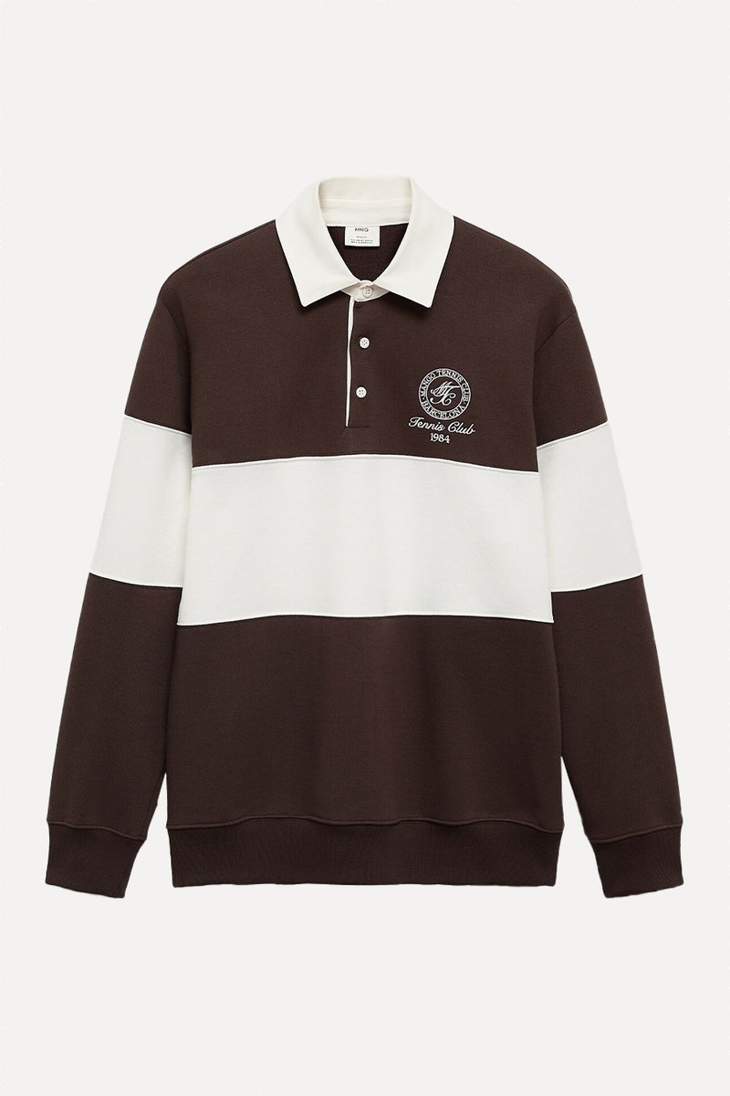Striped Polo Sweatshirt